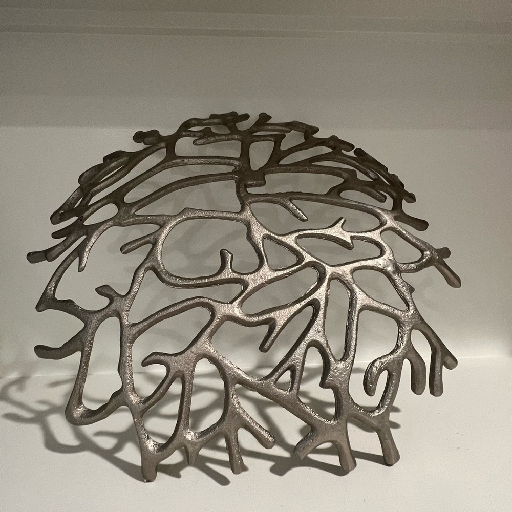 Abstract Display Metal Art Bowl Coastal Coral Reef Beach Home Decor Large - Picture 5 of 10